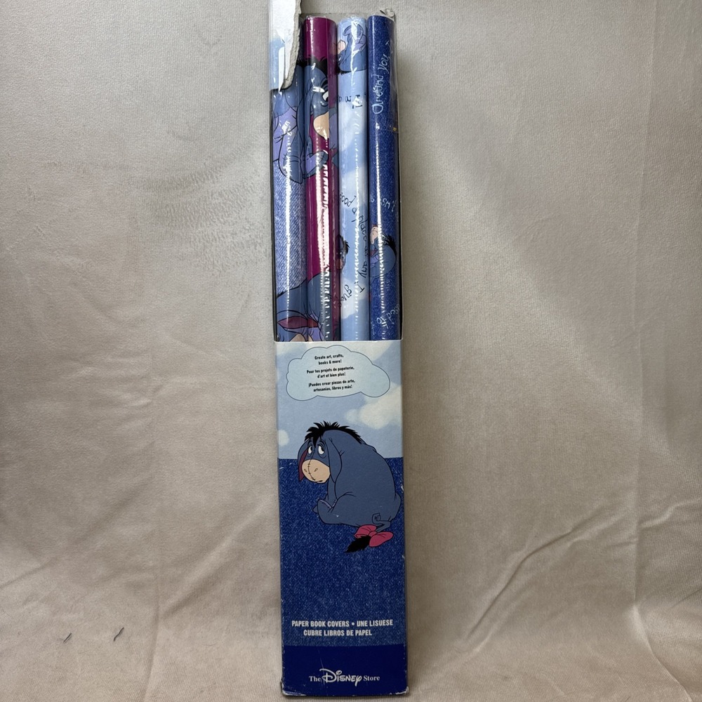 VintageDisney Eeyores Blues Paper Book Covers Arts & Crafts Bookcovers Books NIB